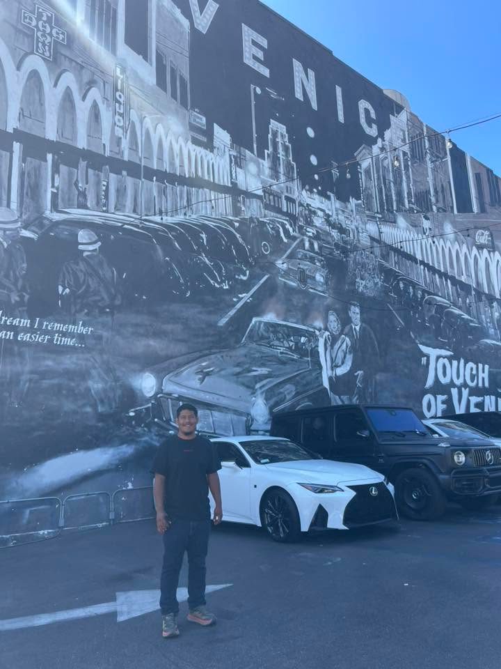 Adrian, your AR Tours driver, beside the vehicle in Venice, Los Angeles